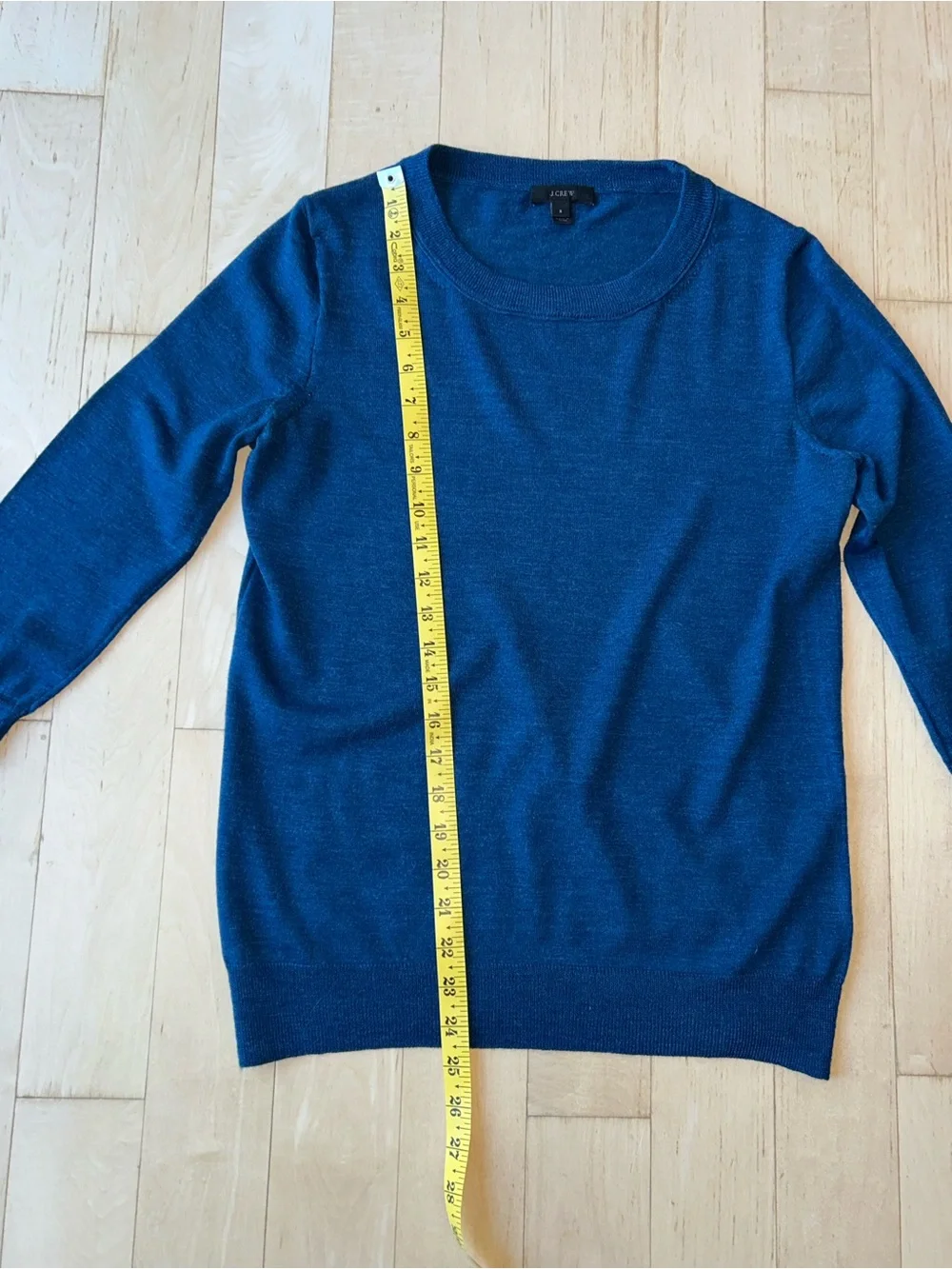 J. Crew Tippi 3/4 Length Sleeve Merino Wool Sweater in Aegean Sea Blue Small